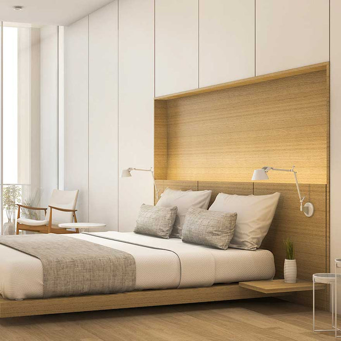 Beige pinjetre i linjer - AF03 Møbelfolie Foliebutikken