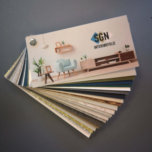 Vareprøvehefte - SGN Interiørfolie - 25 stykker Møbelfolie Foliebutikken