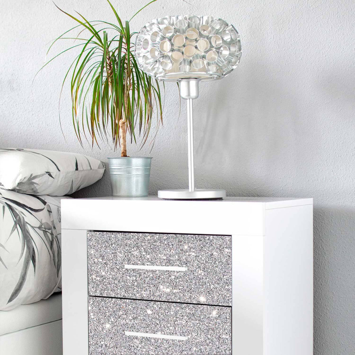Foliebutikken Møbelfolie RESTVARE: Sølv Disco - R7 - CS - 5 meter 50%