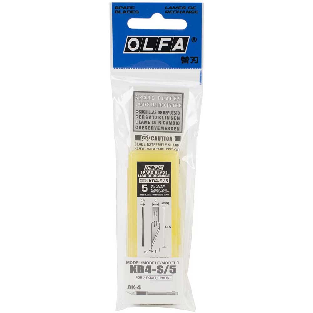 Olfa - KB4-S/5- Ekstrablader til AK4 30 grader (5 stk) Monteringsverktøy Foliebutikken 